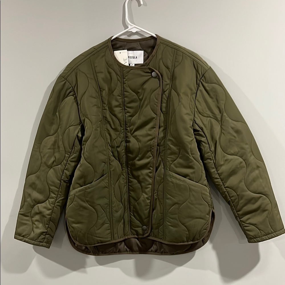 Pistola Elva Quilted Jacket in Admiral Green, Size XS (NWT)